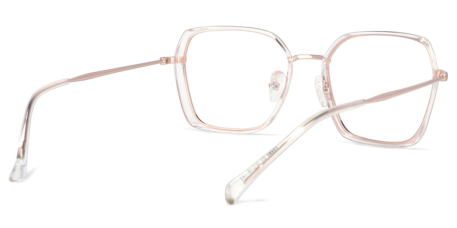 Nathalie Lunettes carrées en cristal d'or3