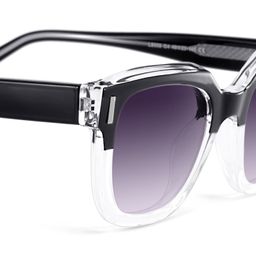 Nia Noir Cristal Carré lunettes de soleil4