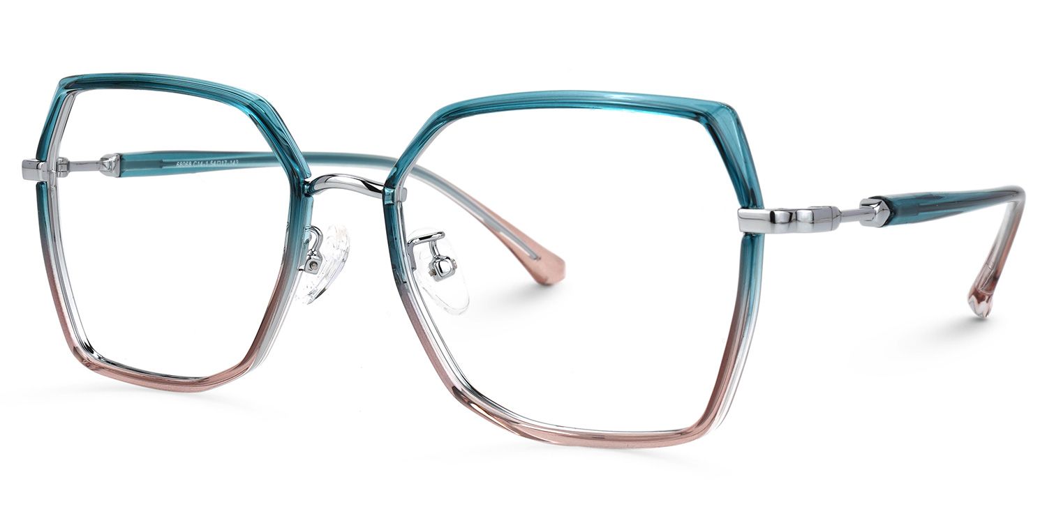 Burt Bleue Géométrique Lunettes1