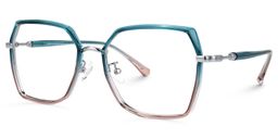 Burt Bleue Géométrique lunettes1
