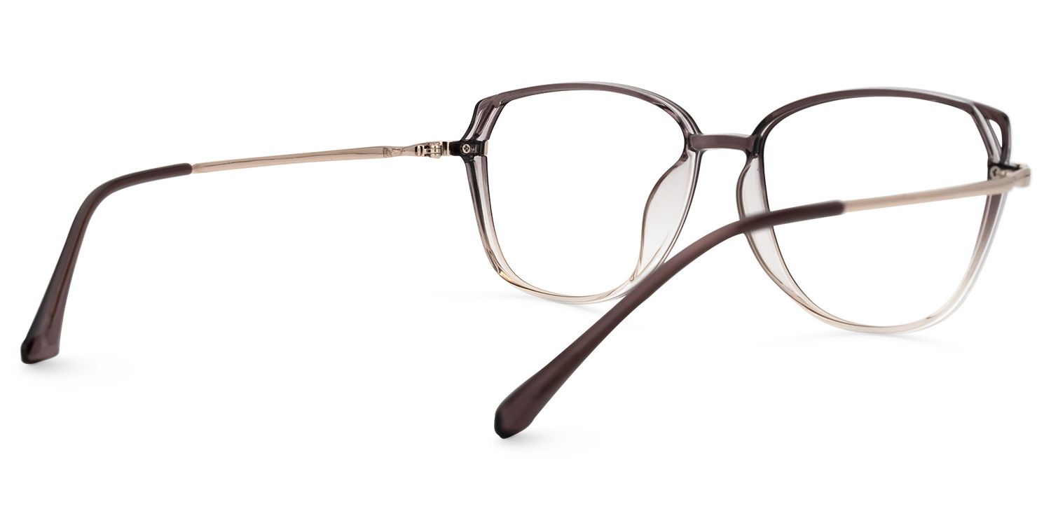 Haygood Lunettes de vue œil de chat en cristal marron 3