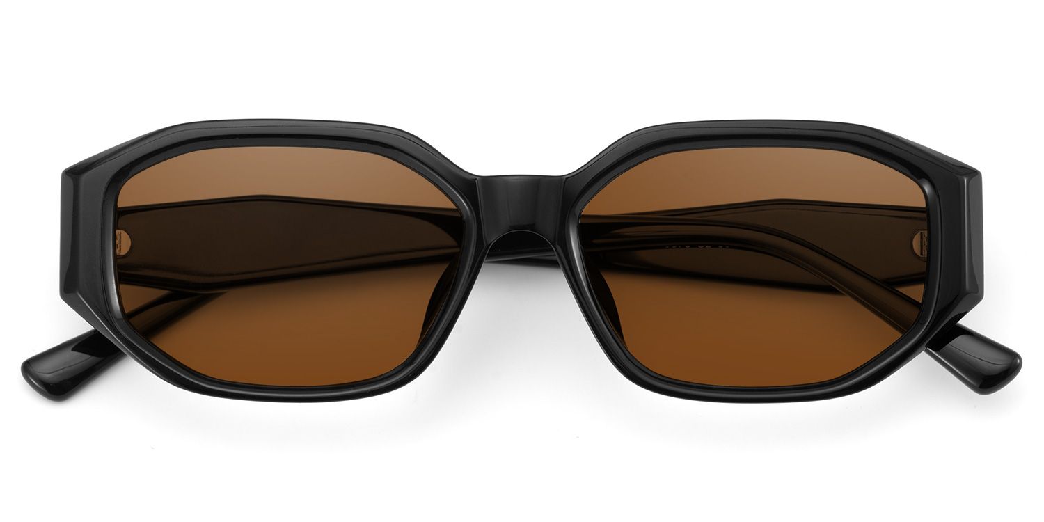 Lunettes de soleil polarisées de conduite Geometric Noir Kiara | ZEELOOL1