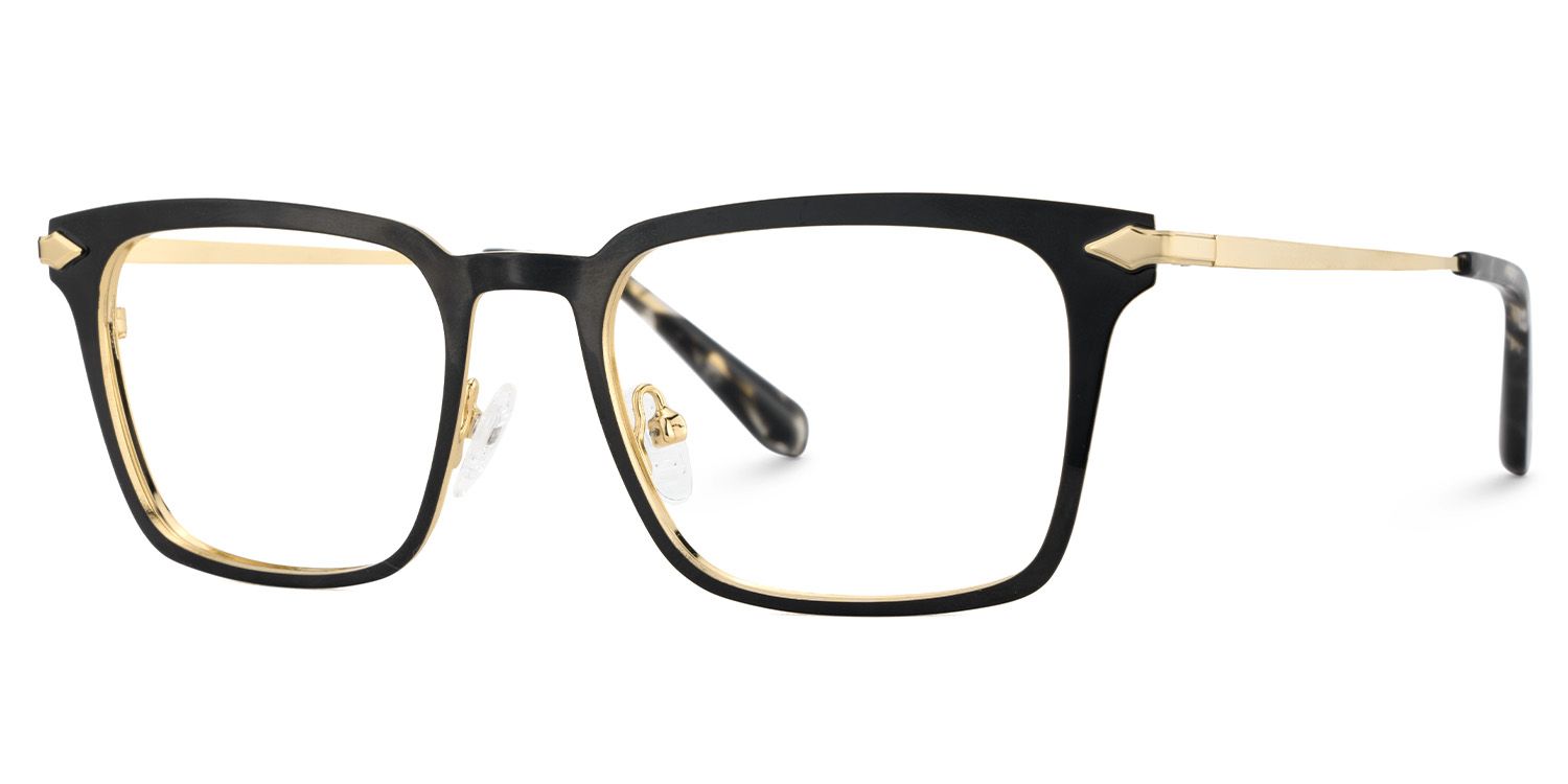Chaney Noir Rectangle Lunettes2