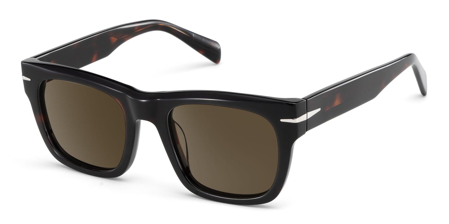 Renzo Rectangle Black Lunettes de soleil pour Femmes et Hommes | ZEELOOL FR2