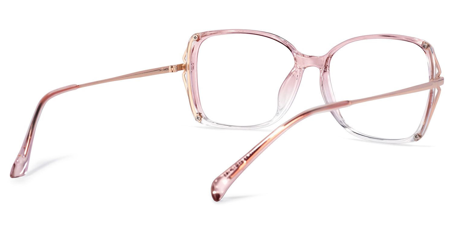 Fulleord Lunettes carrées en cristal rose4