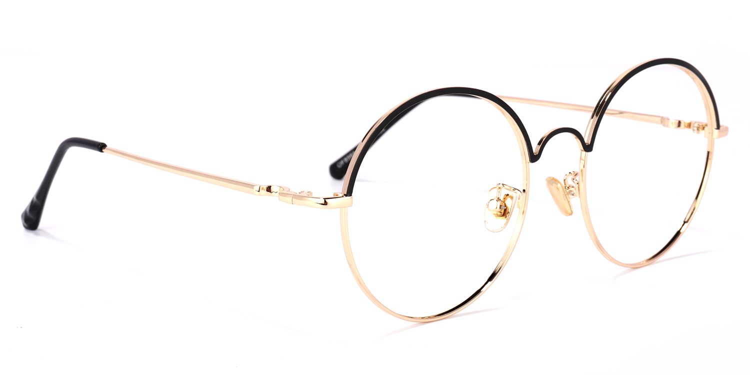 Beverly Lunettes rondes en métal doré2