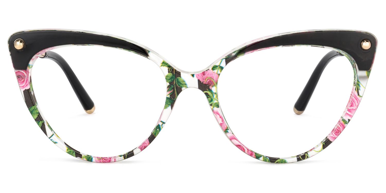 Alivia Rose Vert Floral Cat Eye Lunettes0