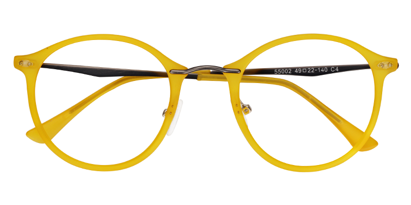 Ivy Lunettes à monture ronde jaune3