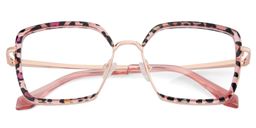 Cordaro Rose Léopard Carré lunettes1
