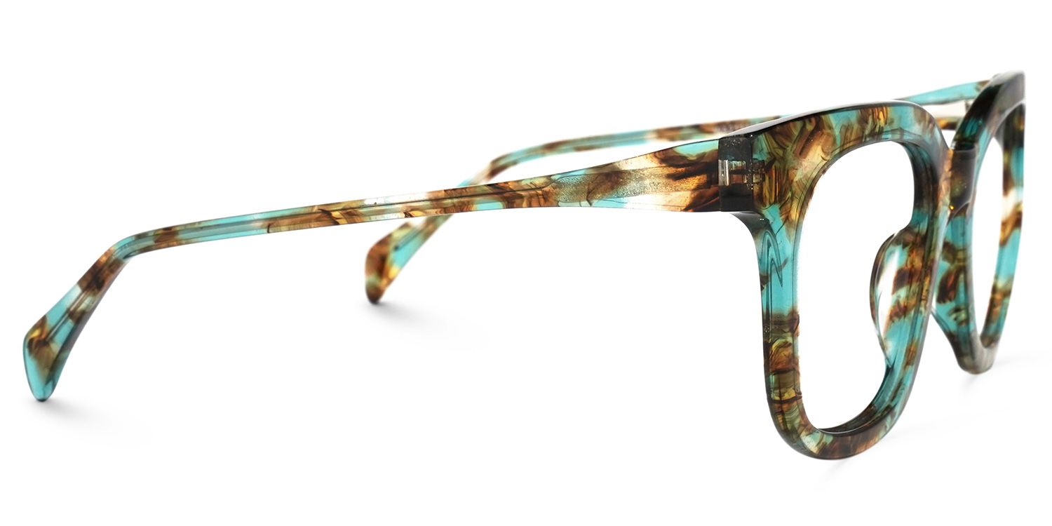Lynette Vert Floral Carré Lunettes3
