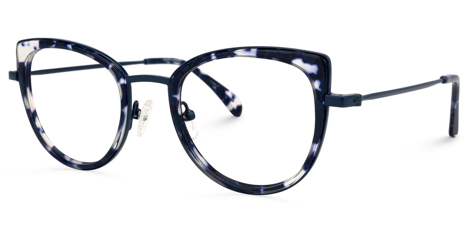 Taisha Bleue Tortue Cateye Lunettes1