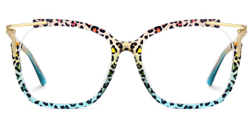 Sidibe Léopard Bleu Carré lunettes