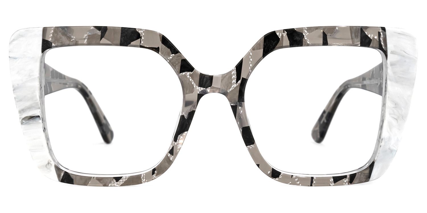 Duarte Gris-Blanc Carré Lunettes0