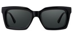 Solana Noir Rectangulaire lunettes de soleil0