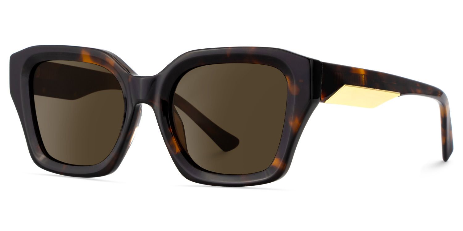 Rhea Acetate Square Tortue Lunettes de soleil à Monture | ZEELOOL FR2