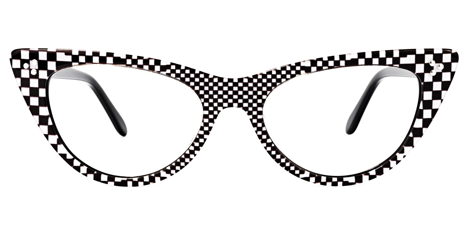 Chana Noir-Blanc Cateye Lunettes0
