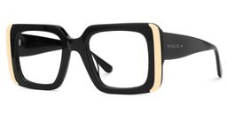 Jesse Noir Rectangulaire lunettes1