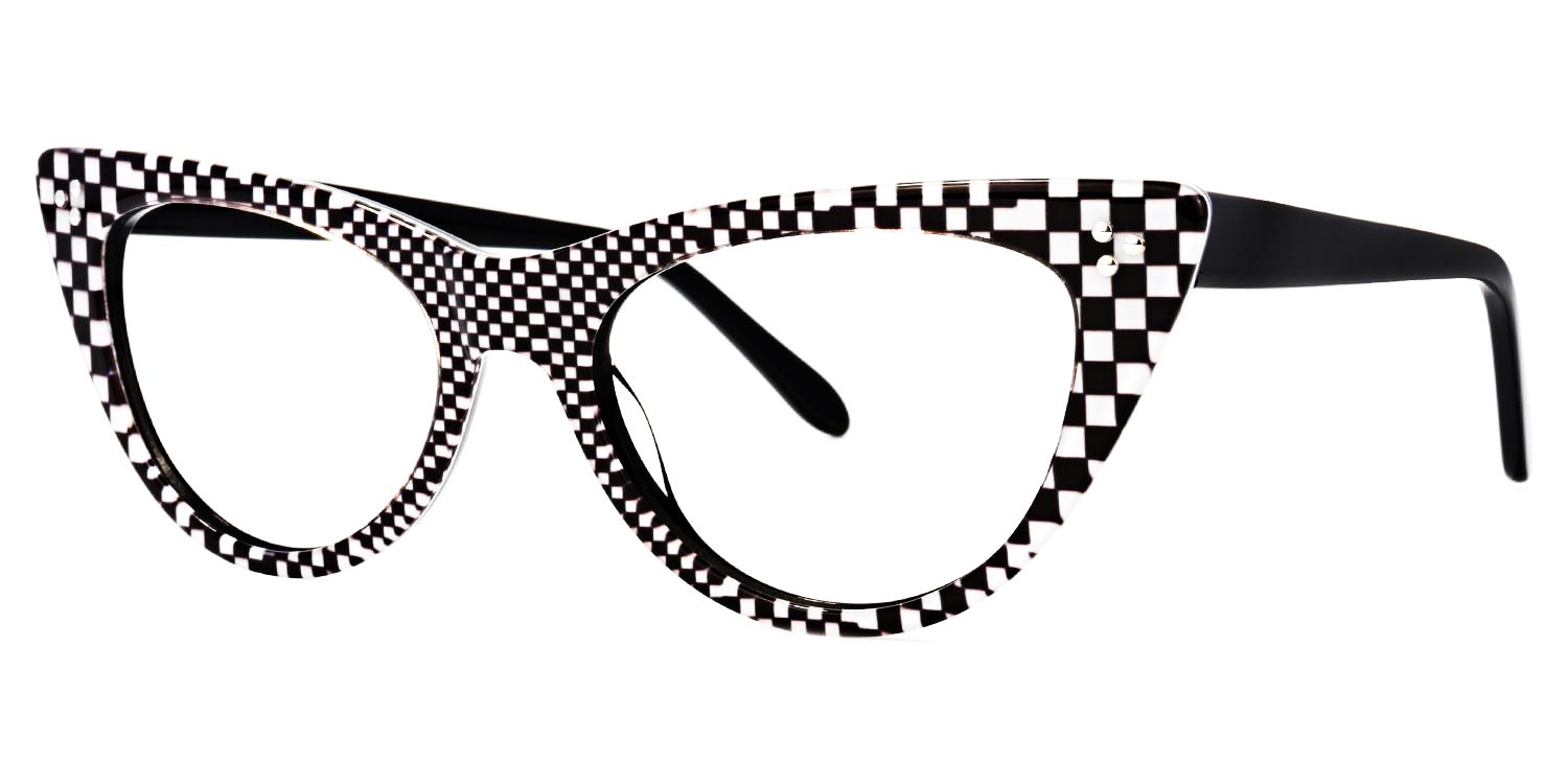 Chana Noir-Blanc Cateye Lunettes1