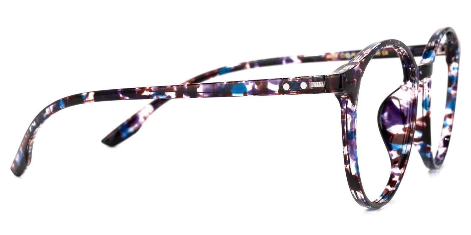 Perdita  Lunettes rondes écaille bleue2