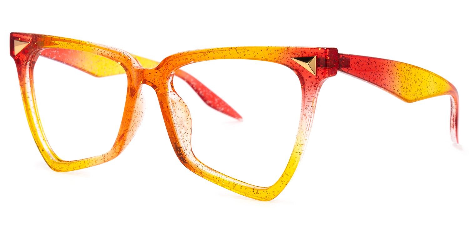 Cicely Orange Géométrique Lunettes1