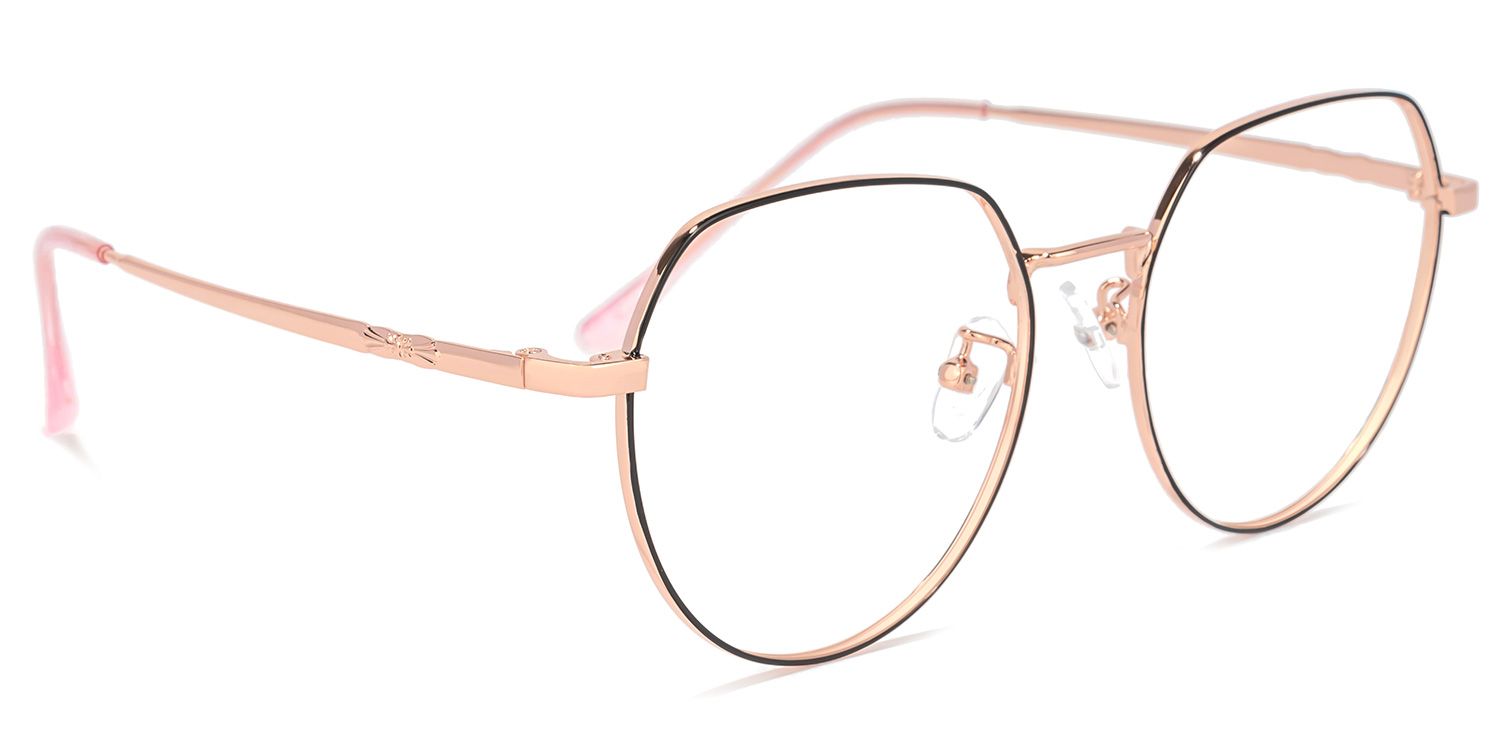 Keart Lunettes Rose Noir Géométrique2