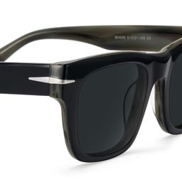 Renzo Noir Rectangulaire lunettes de soleil4