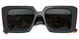 Reeve Noir Rectangulaire lunettes de soleil1