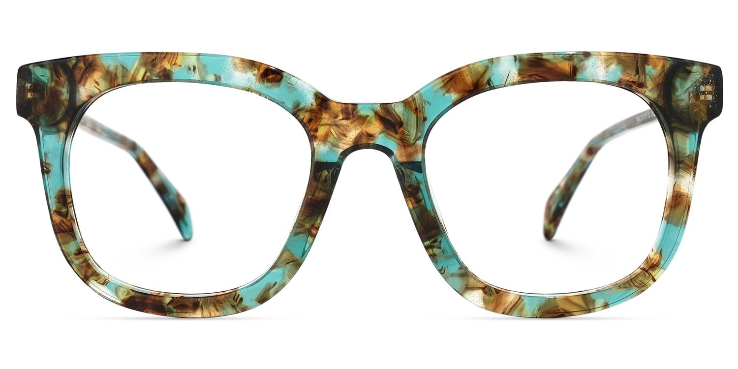 Lynette Vert Floral Carré Lunettes0