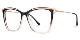 Krystle Noir-Marron Carré lunettes2