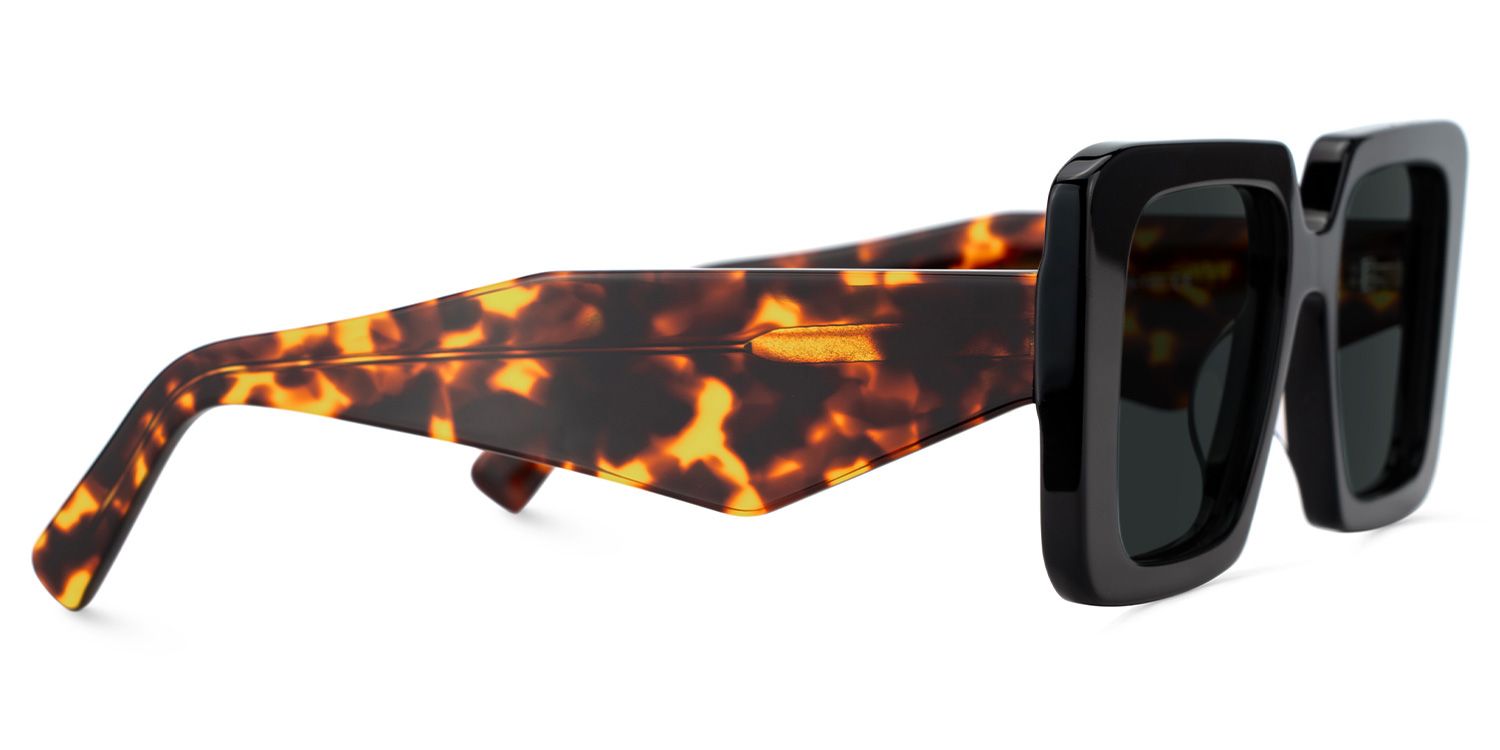 Reeve Rectangle Noir Lunettes de soleil à Monture en Ligne | ZEELOOL FR3