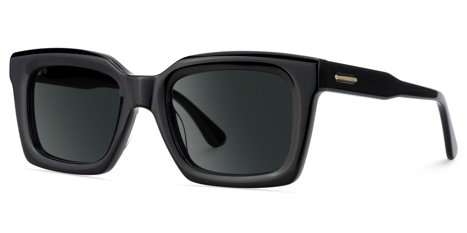 Lunettes de soleil polarisées de conduite Rectangle Noir Solana | ZEELOOL2