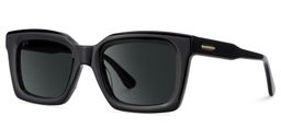 Solana Noir Rectangulaire lunettes de soleil2