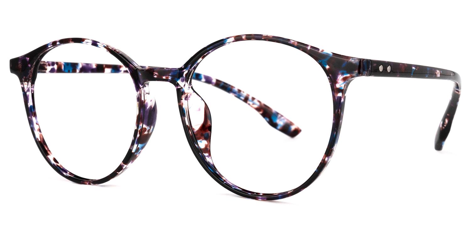 Perdita  Lunettes rondes écaille bleue1