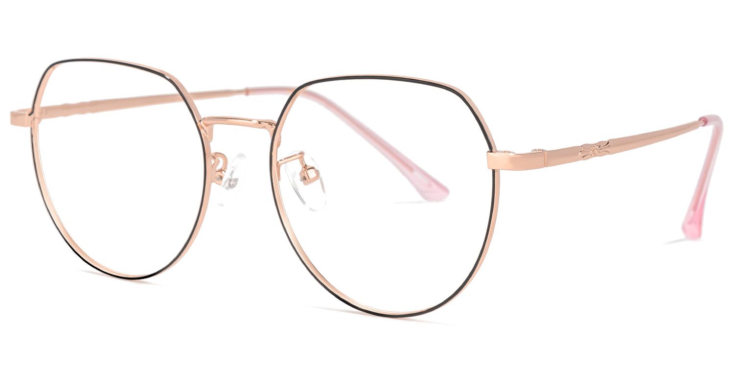 Keart Lunettes Rose Noir Géométrique1