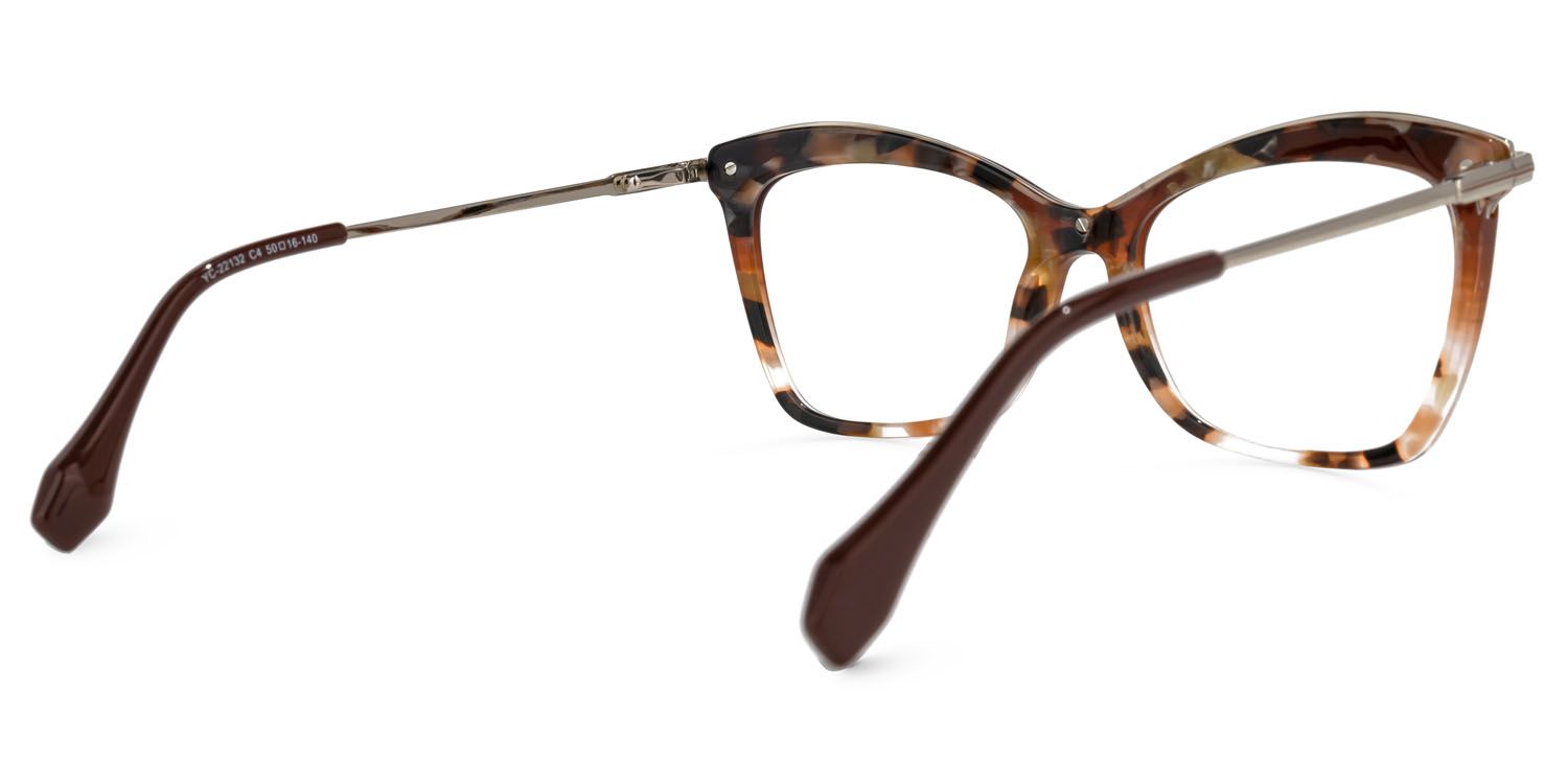 Russell Marron-Floral Cateye Lunettes2