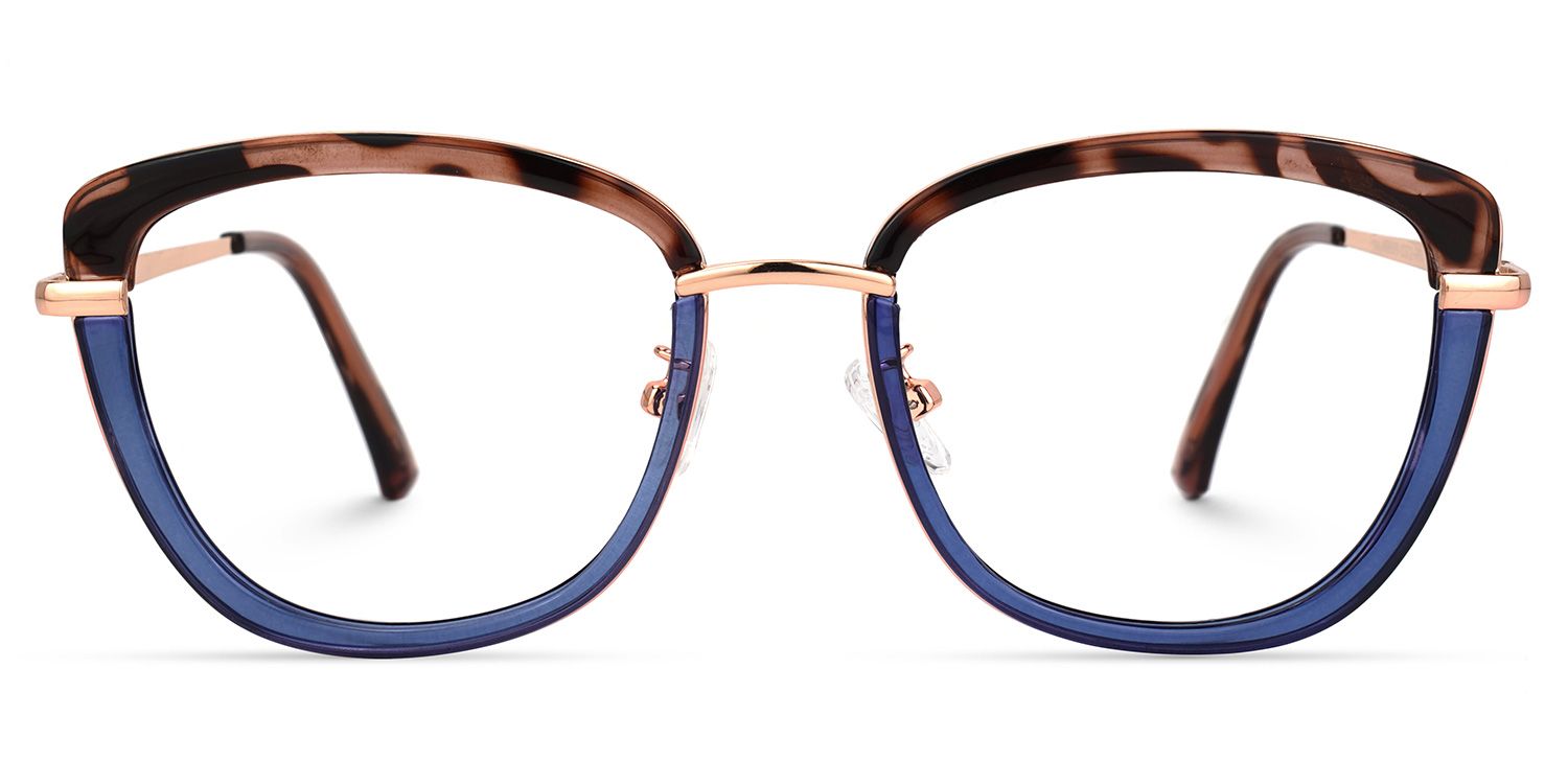Adriana Bleu Rectangle Lunettes1