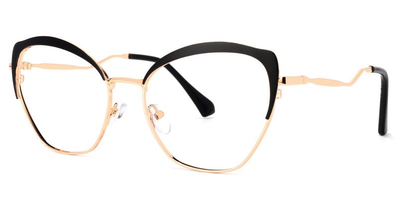 Lill Lunettes solaires Gold Black Cateye  1