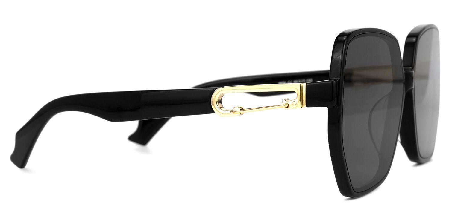 Laverne Noir Géométrique Lunettes solaires2