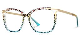 Sidibe Léopard Bleu Carré lunettes1