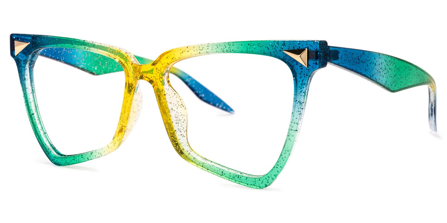 Cicely Vert Géométrique Lunettes1