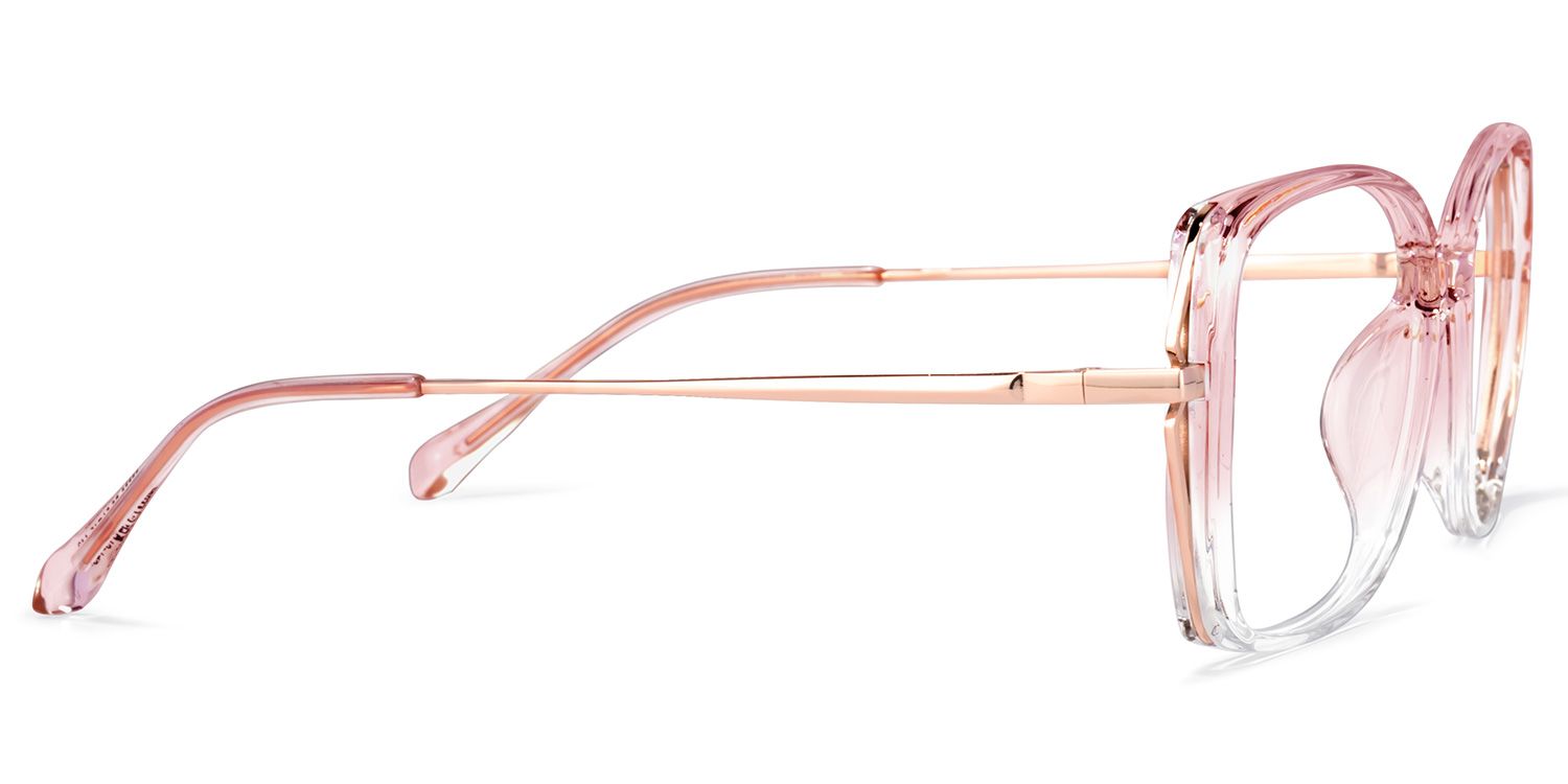 Fulleord Lunettes carrées en cristal rose3