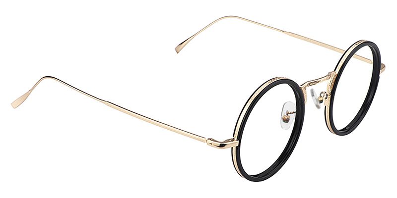 Alisa Lunettes rondes noires à monture intégrale2