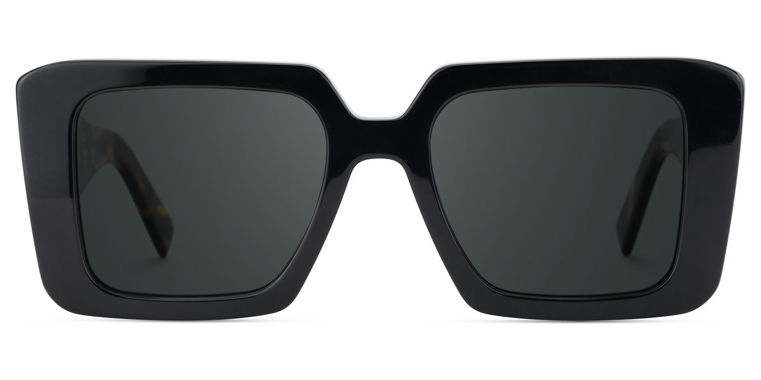 Reeve Rectangle Noir Lunettes de soleil à Monture en Ligne | ZEELOOL FR0