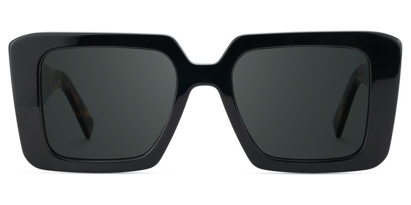 Reeve Noir Rectangulaire lunettes de soleil