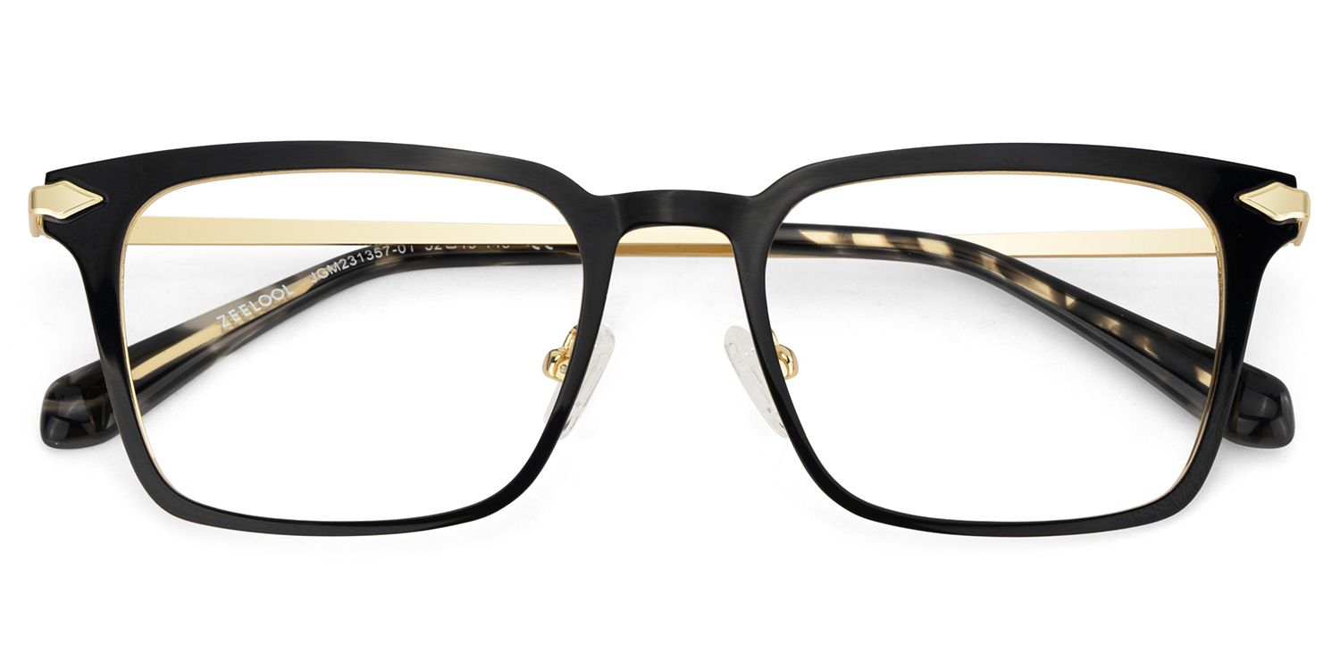 Chaney Noir Rectangle Lunettes1