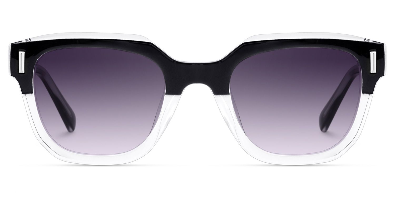 Nia Square Noir Cristal Lunettes de soleil pour Femmes et Hommes | ZEELOOL FR0