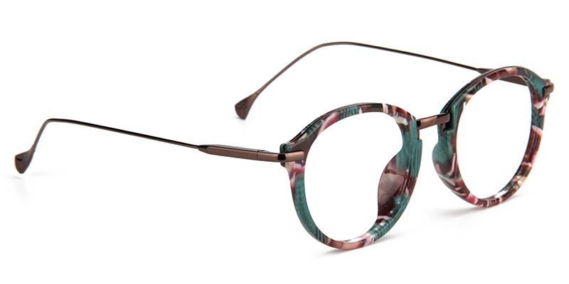 Anemone Lunettes rondes à monture pleine à motif floral vert 2