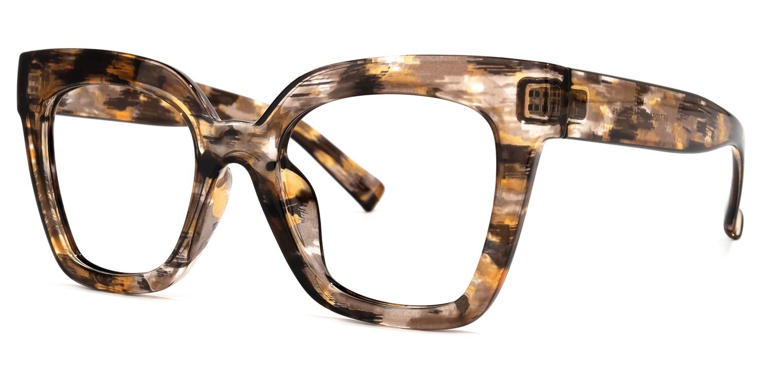 Malcolm Marron-Floral Carré Lunettes1