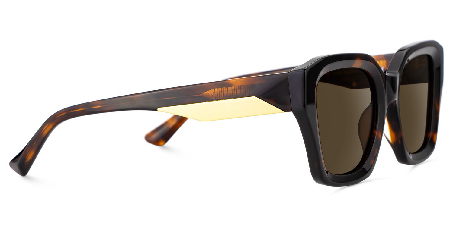 Rhea Acetate Square Tortue Lunettes de soleil à Monture | ZEELOOL FR3