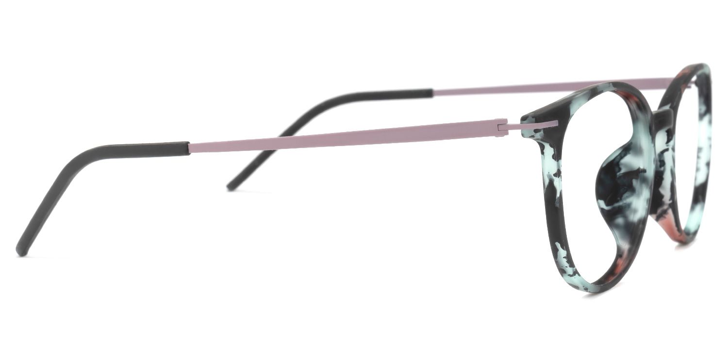 Brinkley Vert Motif Floral Ronde Lunettes2